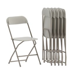 Flash Furniture - Hercules Folding Chair - Beige - Front_Zoom
