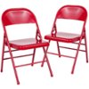 Flash Furniture - Hercules Series Double Hinged Metal Folding Chair (set of 2) - Red