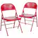 Front. Alamont Home - Hercules Series Double Hinged Metal Folding Chair (set of 2) - Red.