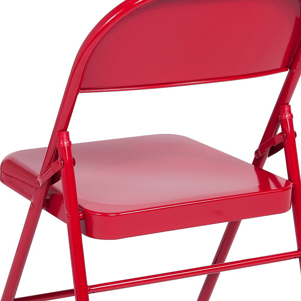 Alt View 15. Alamont Home - Hercules Series Double Hinged Metal Folding Chair (set of 2) - Red.