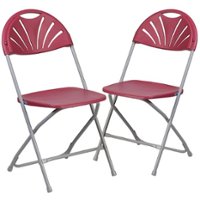Alamont Home - Hercules Folding Chair - Burgundy - Front_Zoom