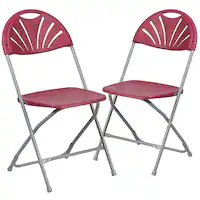 Alamont Home - Hercules Folding Chair - Burgundy - Front_Zoom