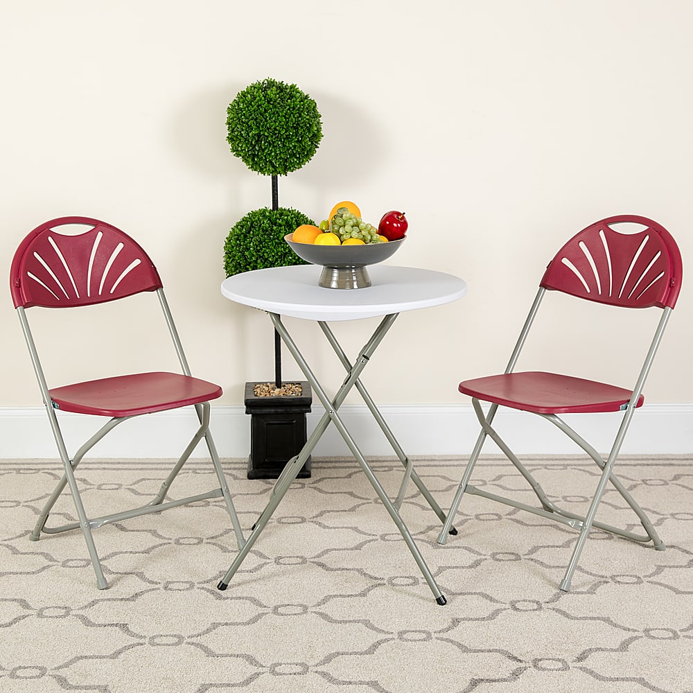 Alt View 12. Alamont Home - Hercules Folding Chair - Burgundy.