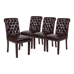 Flash Furniture - Hercules Dining Chair (Set of 4) - Brown LeatherSoft - Front_Zoom