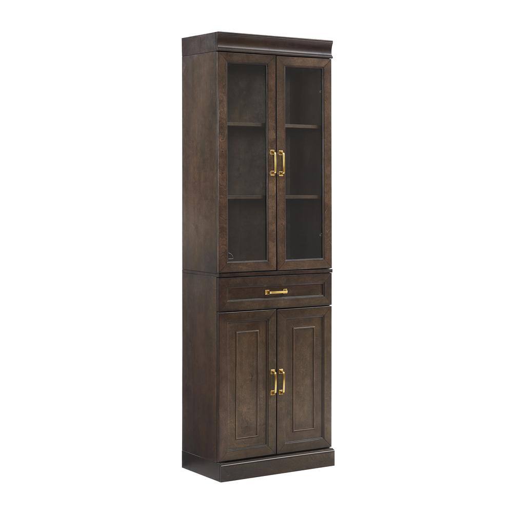 Alt View 1. Crosley Furniture - Stanton Glass Door Kitchen Storage Pantry Cabinet - Coffee.