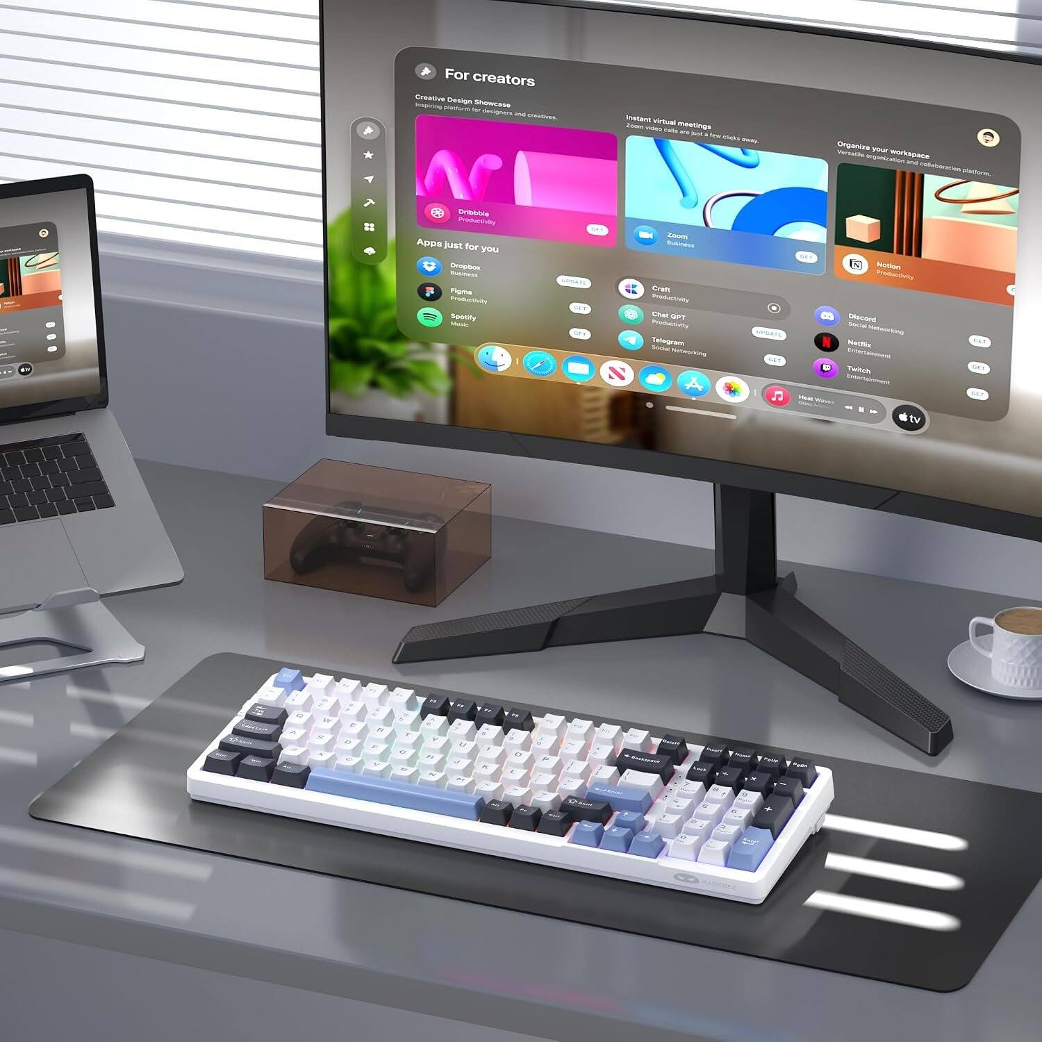 For creators Creative Design Inspiring platform Showcase for designers 194 creations.

Instant virtual meetings MN PAR how clicks

Versatile Organize your workspace organization we collaboration platform

Apps just for you Dropbox Business Figma Productivity Specify Music

615 UPDATE

Zoom Business Craft Productivity Chat GPT Productivity Telegram Toystal Networking

GET Notion Productivity Discord Social Yerworking UFCATY Wetflex 685 Entertainment Twitch Entertainment - News

CAT CALT GET

in

A

We a AT

FT F

50 7 O "

% Y H N

U J PI

1 K

D L

P

us

FUCK

D