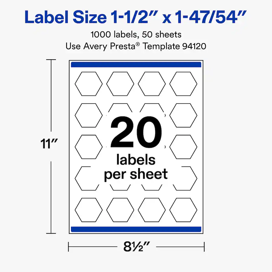 Labels In Mail Merge Avery Avery® Matte Hexagon Labels, 1 1/2
