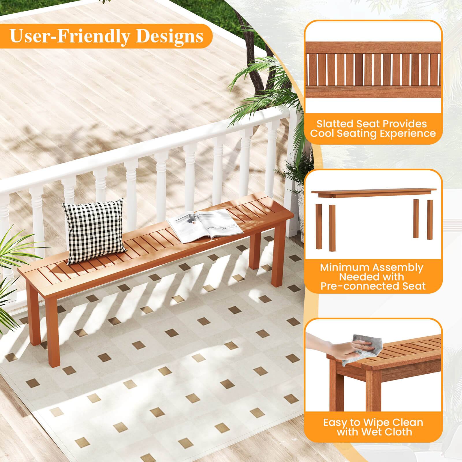 User-Friendly Designs

- Slatted Seat Provides Cool Seating Experience
- Minimum Assembly Needed with Pre-connected Seat
- Easy to Wipe Clean with Wet Cloth