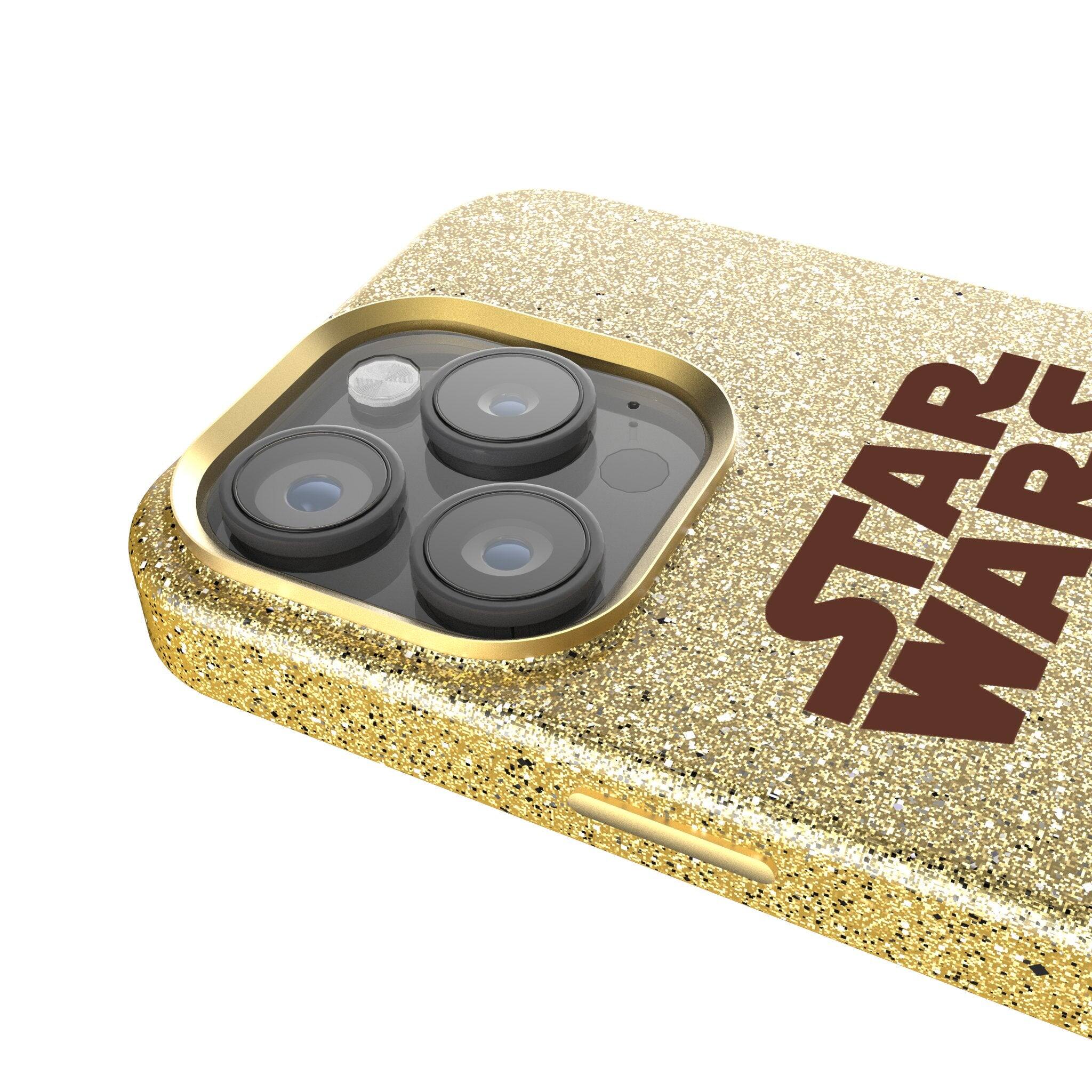 Back. Keyscaper - Star Wars: A New Hope Color Block Gold Bling Phone Case - Apple iPhone 16 Pro Max - Chewbacca.