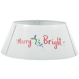 Homcom - Steel Christmas Tree Collar Ring Skirt, 26x26x11 Inch Home Decoration - White