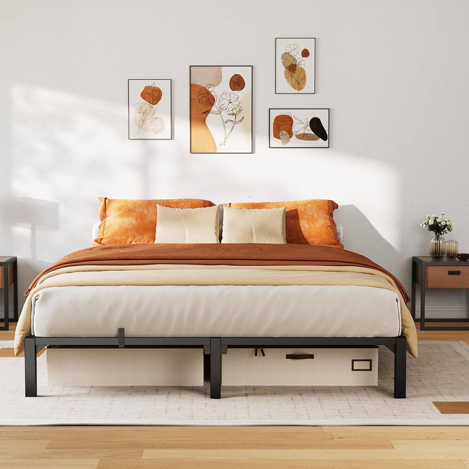 Front. GARVEE - Full Metal Bed Frame, 10-Inch Platform, 800 Lbs Capacity, Tool-Free Assembly, No Box Spring - Black Full 10in.