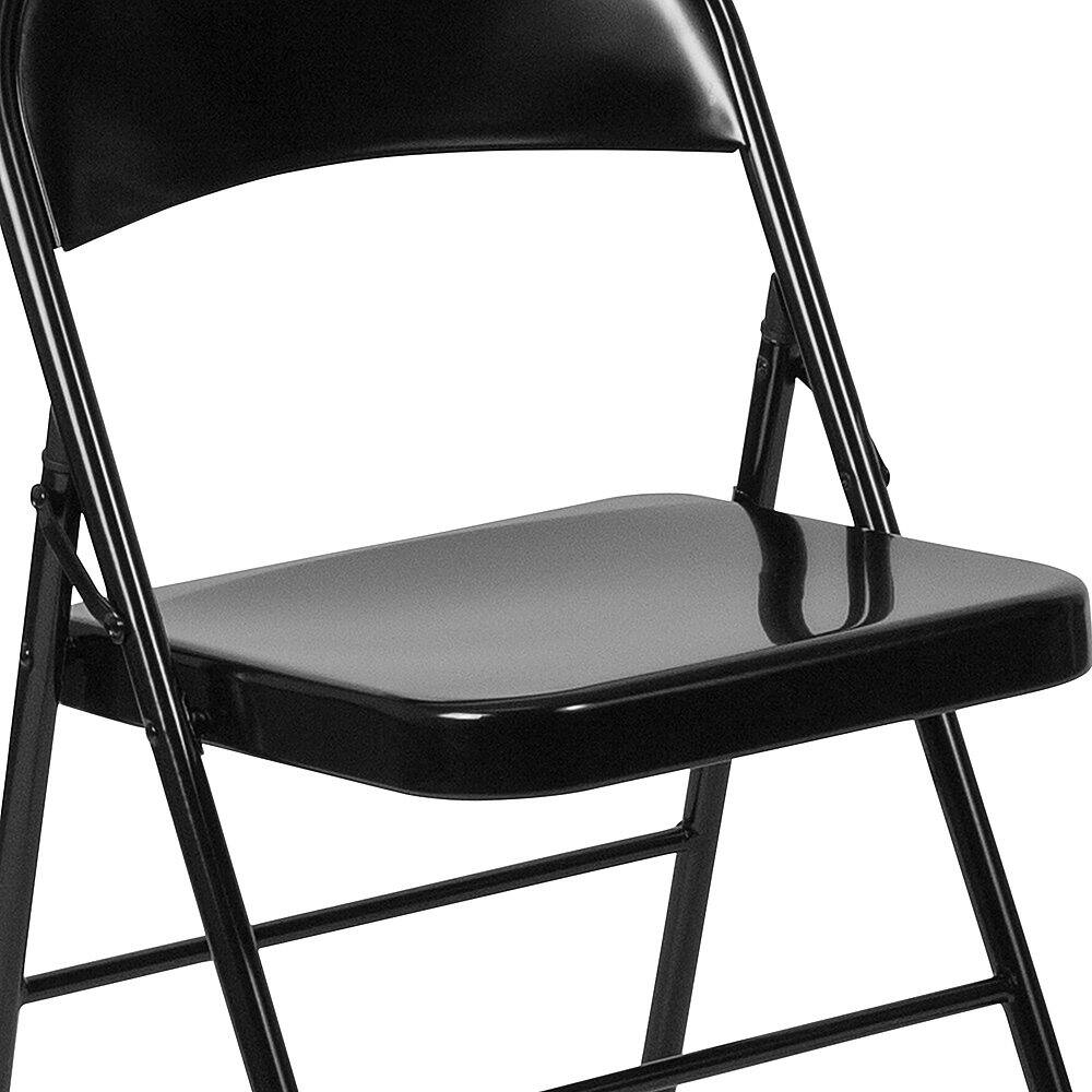 Alt View 24. Alamont Home - Hercules Series Double Braced Metal Folding Chair (set of 4) - Black.
