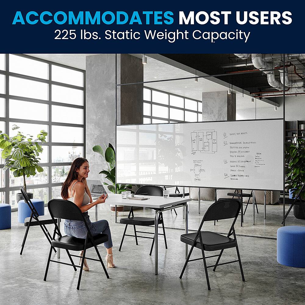 Alt View 26. Alamont Home - Hercules Series Double Braced Metal Folding Chair (set of 4) - Black.