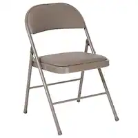 Alamont Home - Hercules Vinyl Upholstered Folding Chair - Gray - Front_Zoom