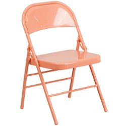 Flash Furniture - Hercules Metal Upholstered Folding Chair - Sedona Coral - Front_Zoom