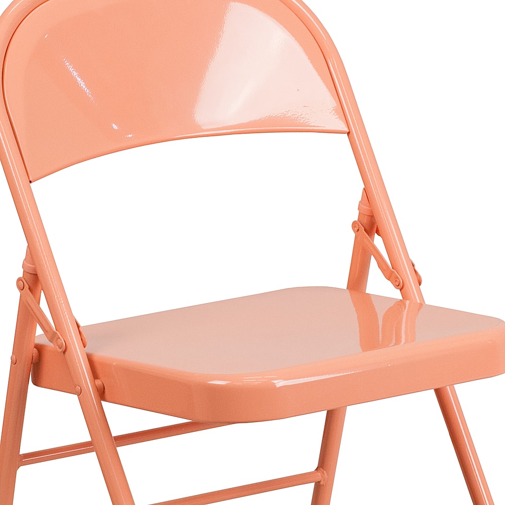 Alt View 15. Alamont Home - Hercules Metal Upholstered Folding Chair - Sedona Coral.