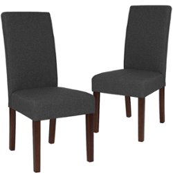 Flash Furniture - Greenwich Dining Chair (Set of 2) - Gray Fabric - Front_Zoom