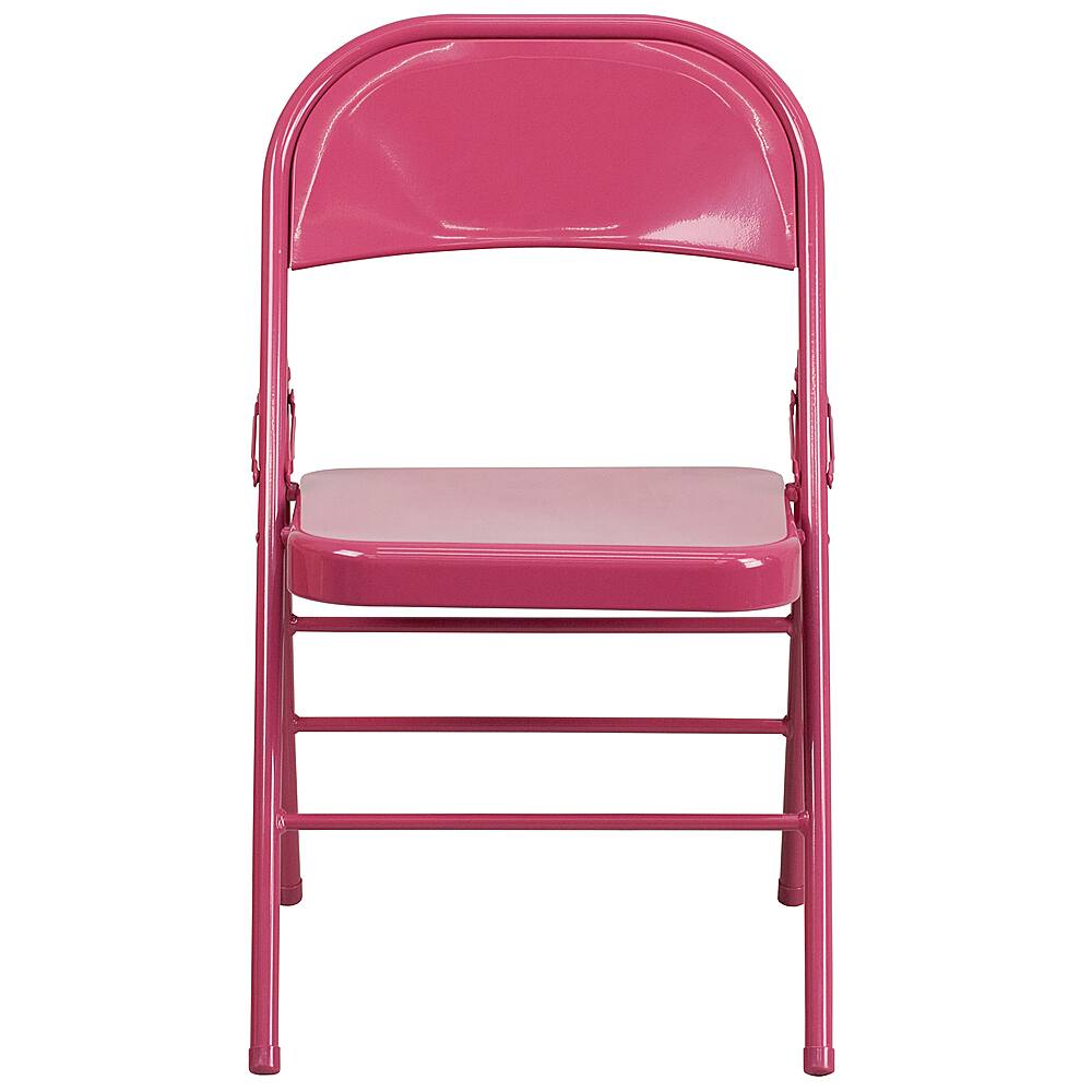 Alt View 11. Alamont Home - Hercules Colorburst Series Double Hinged Metal Folding Chair (set of 2) - Shockingly Fuchsia.
