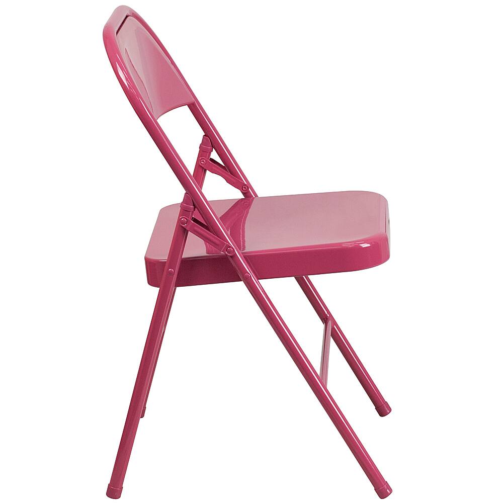 Alt View 15. Alamont Home - Hercules Colorburst Series Double Hinged Metal Folding Chair (set of 2) - Shockingly Fuchsia.
