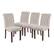 Front. Alamont Home - Hercules Dining Chair (Set of 4) - Beige Fabric.