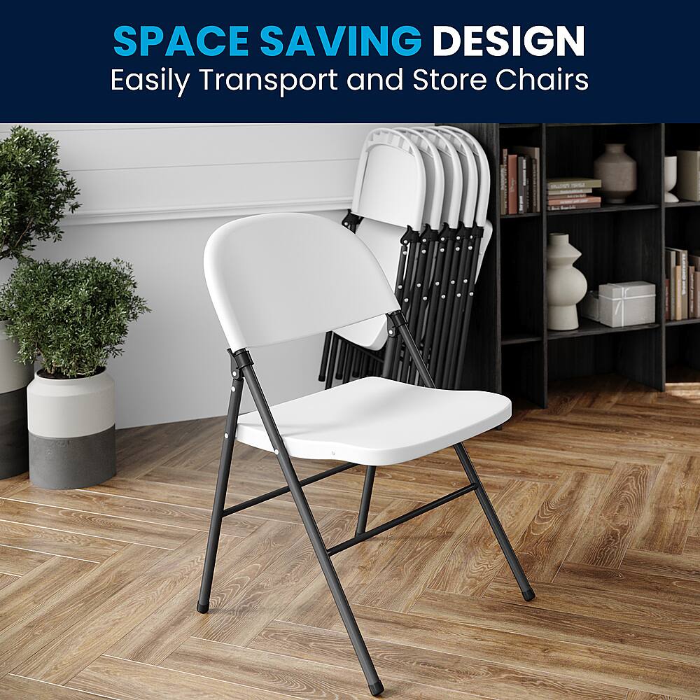 Alt View 13. Alamont Home - Hercules Series Plastic Folding Chair (set of 2) - Granite White.
