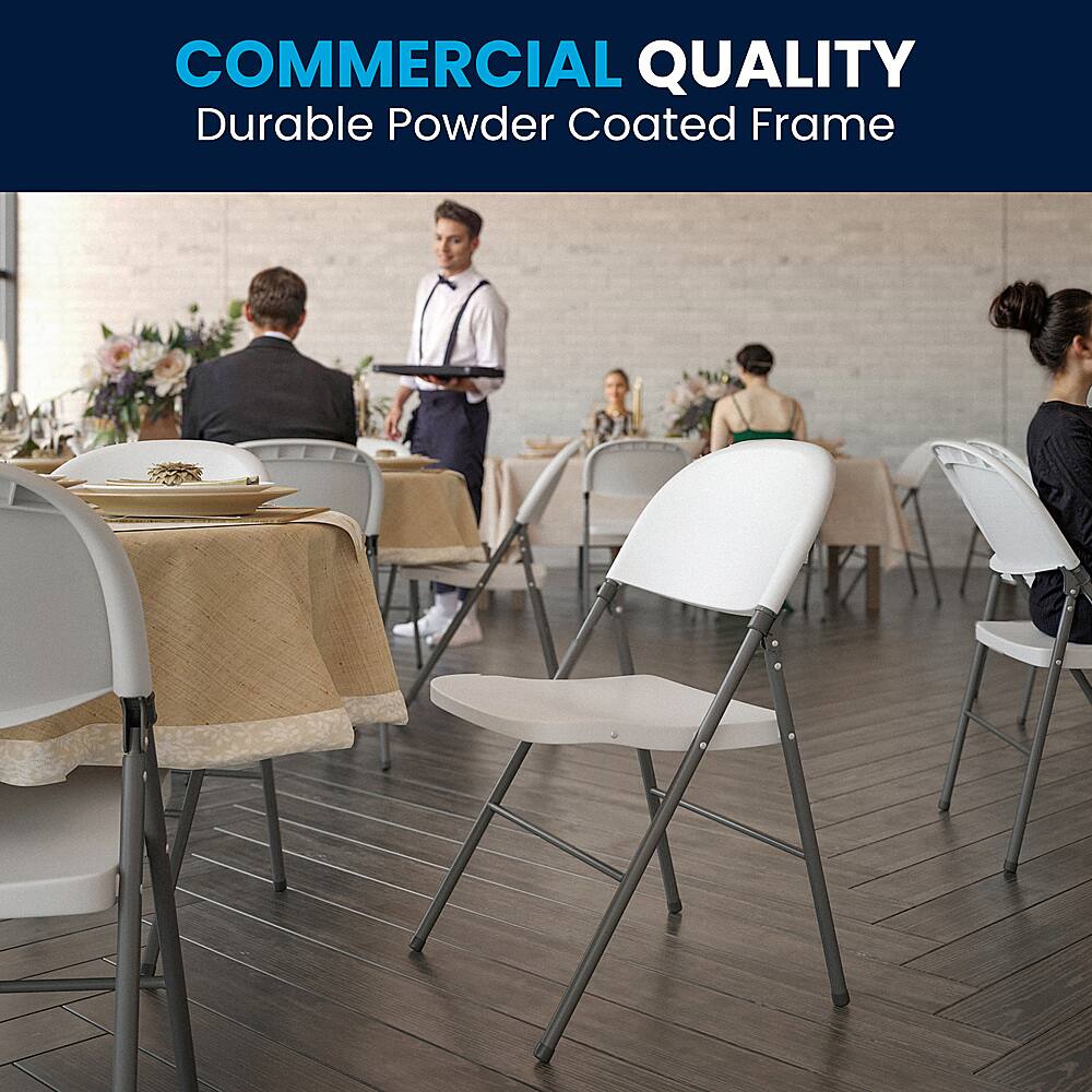 Alt View 14. Alamont Home - Hercules Series Plastic Folding Chair (set of 2) - Granite White.