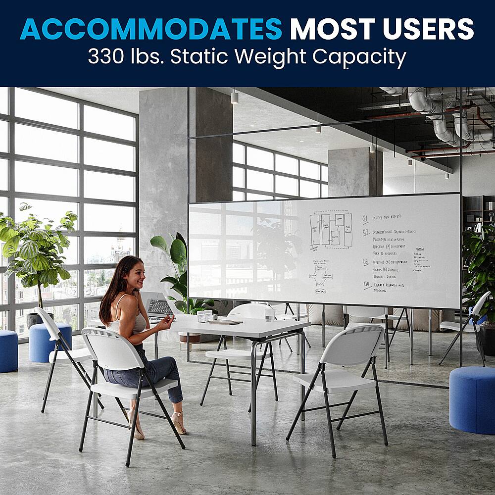 Alt View 24. Alamont Home - Hercules Series Plastic Folding Chair (set of 2) - Granite White.