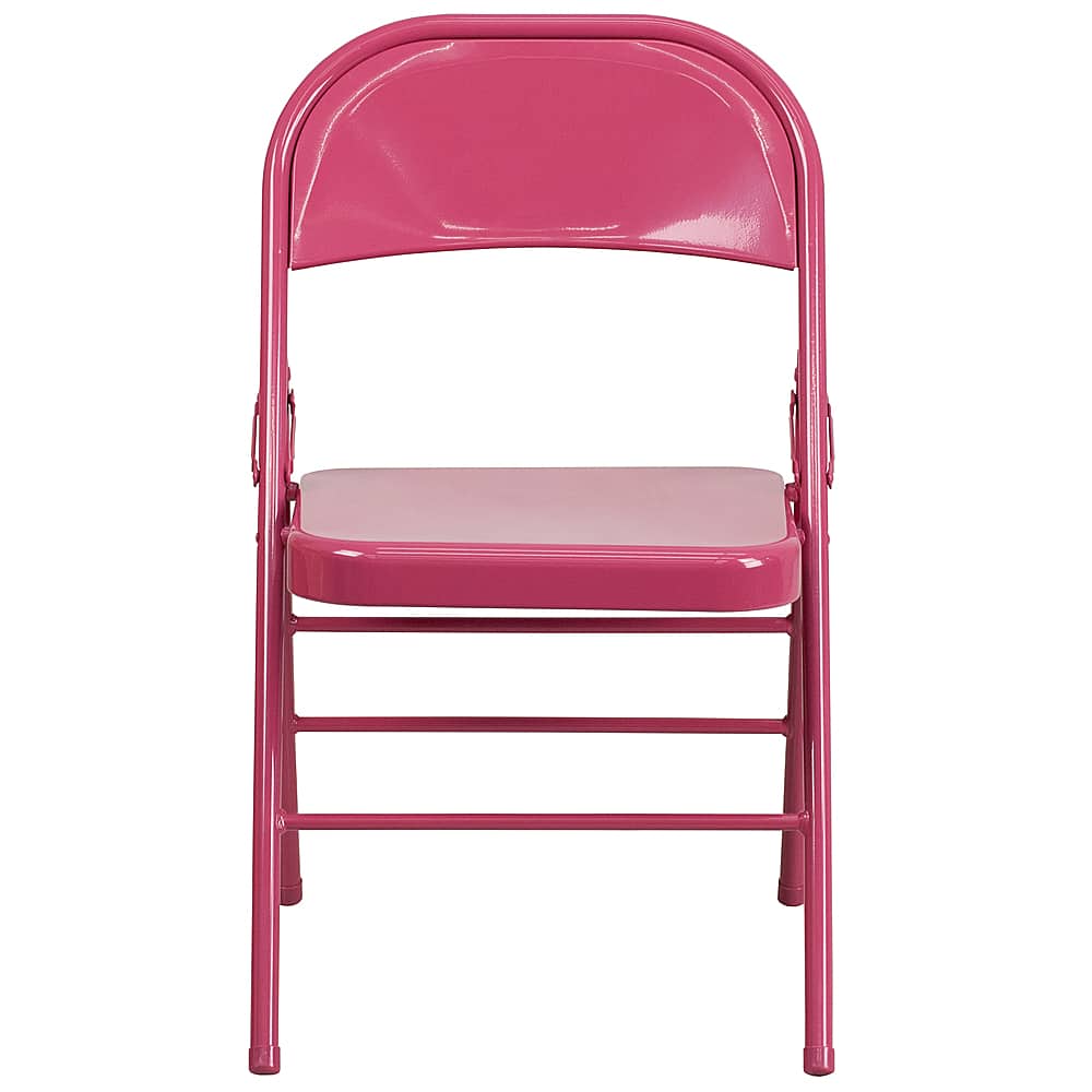 Alamont Home - Hercules Metal Upholstered Folding Chair (set of 4) - Shockingly Fuchsia - Front_Zoom