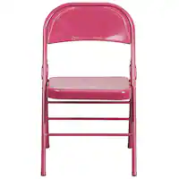 Alamont Home - Hercules Metal Upholstered Folding Chair (set of 4) - Shockingly Fuchsia - Front_Zoom