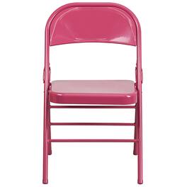 Alamont Home - Hercules Metal Upholstered Folding Chair (set of 4) - Shockingly Fuchsia