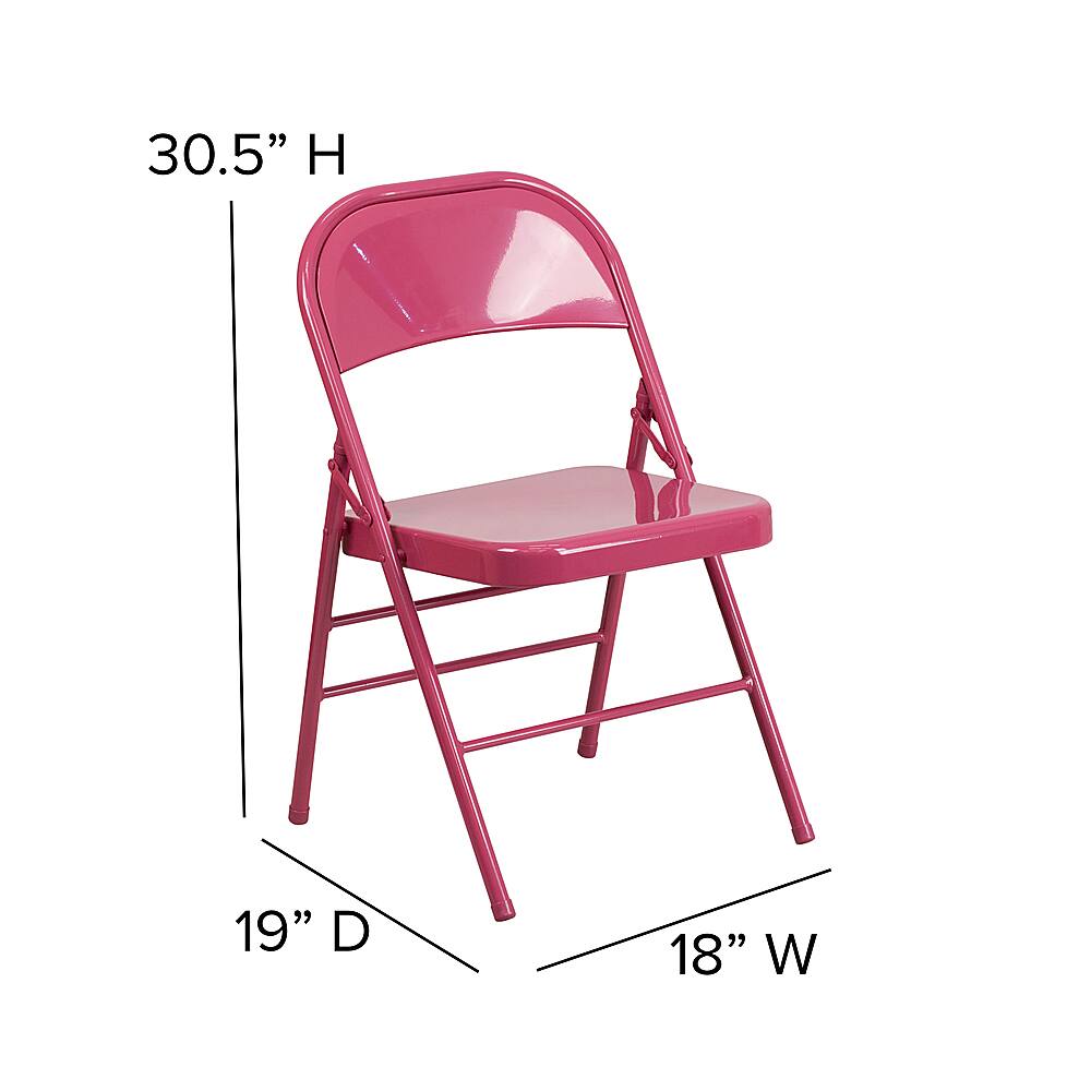 Alt View 12. Alamont Home - Hercules Metal Upholstered Folding Chair (set of 4) - Shockingly Fuchsia.