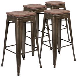 Alamont Home - Metal Framed Bar Stool (Set of 4) - Gun Metal