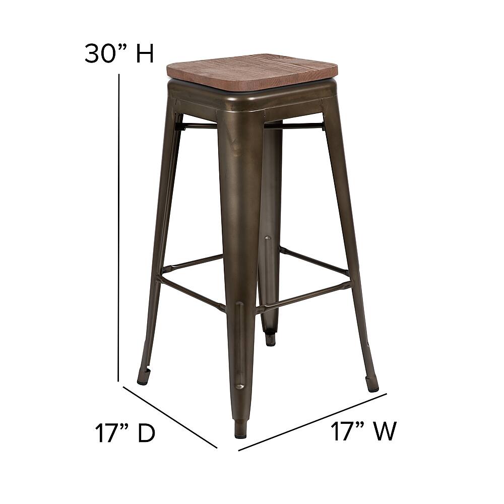 Alt View 15. Alamont Home - Metal Framed Bar Stool (Set of 4) - Gun Metal.
