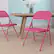 Alt View 12. Alamont Home - Hercules Metal Upholstered Folding Chair - Shockingly Fuchsia.
