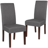 Flash Furniture - Greenwich Dining Chair (Set of 2) - Light Gray Fabric - Front_Zoom