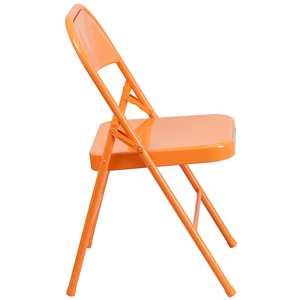 Alt View 15. Alamont Home - Hercules Colorburst Series Double Hinged Metal Folding Chair (set of 2) - Orange Marmalade.