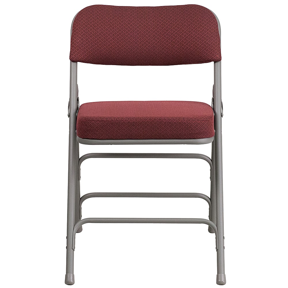 Alt View 11. Alamont Home - Hercules Series Curved Triple Braced Fabric Metal Folding Chair - Burgundy.