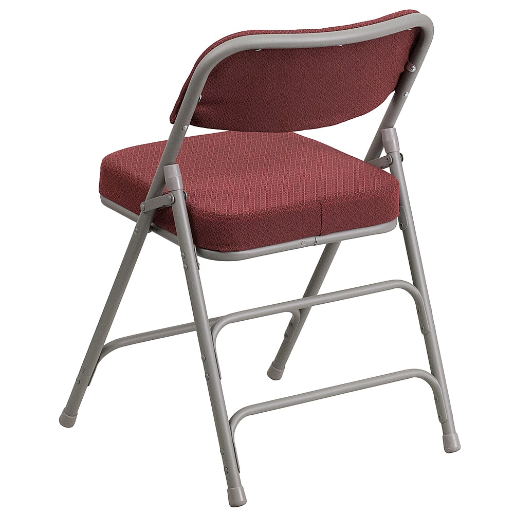 Alt View 14. Alamont Home - Hercules Series Curved Triple Braced Fabric Metal Folding Chair - Burgundy.