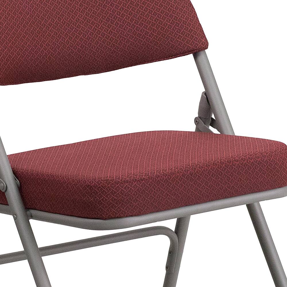 Alt View 17. Alamont Home - Hercules Series Curved Triple Braced Fabric Metal Folding Chair - Burgundy.