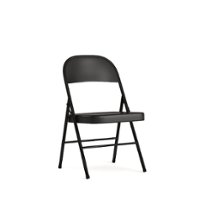 Flash Furniture - Hercules Series Double Braced Metal Folding Chair - Black - Front_Zoom