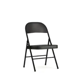 Alamont Home - Hercules Series Double Braced Metal Folding Chair - Black