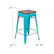 Alt View 14. Alamont Home - Metal Frame Bar Stool with Wood Seat (set of 4) - Teal.