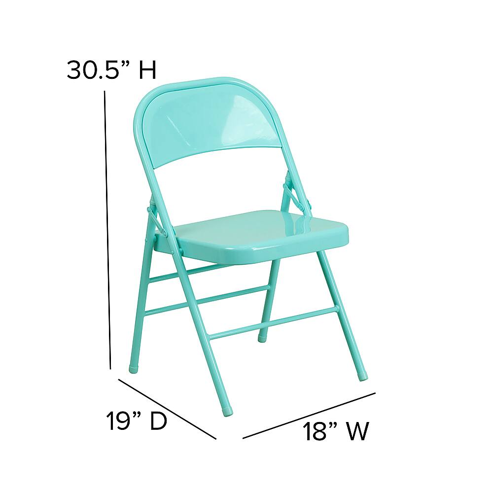 Alt View 13. Alamont Home - Hercules Metal Upholstered Folding Chair - Tantalizing Teal.