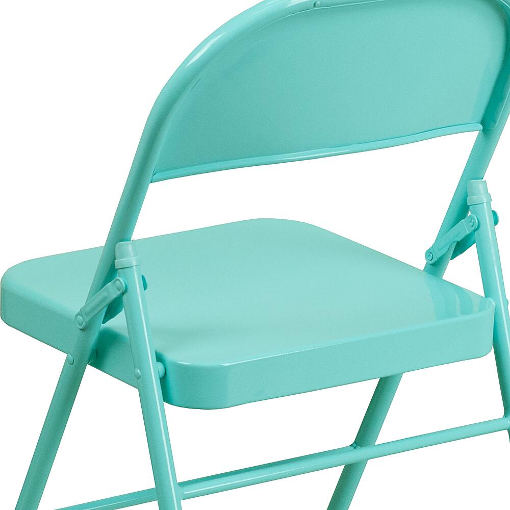 Alt View 15. Alamont Home - Hercules Metal Upholstered Folding Chair - Tantalizing Teal.