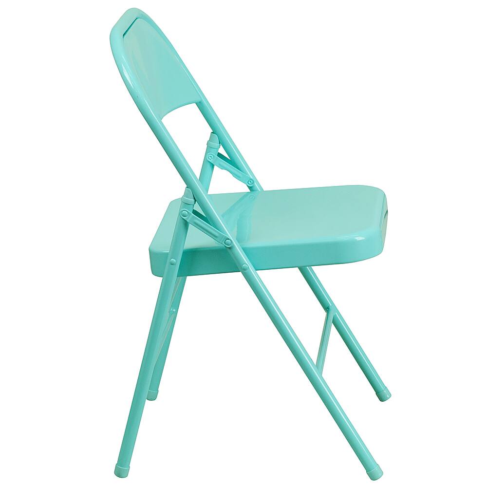 Alt View 16. Alamont Home - Hercules Metal Upholstered Folding Chair - Tantalizing Teal.