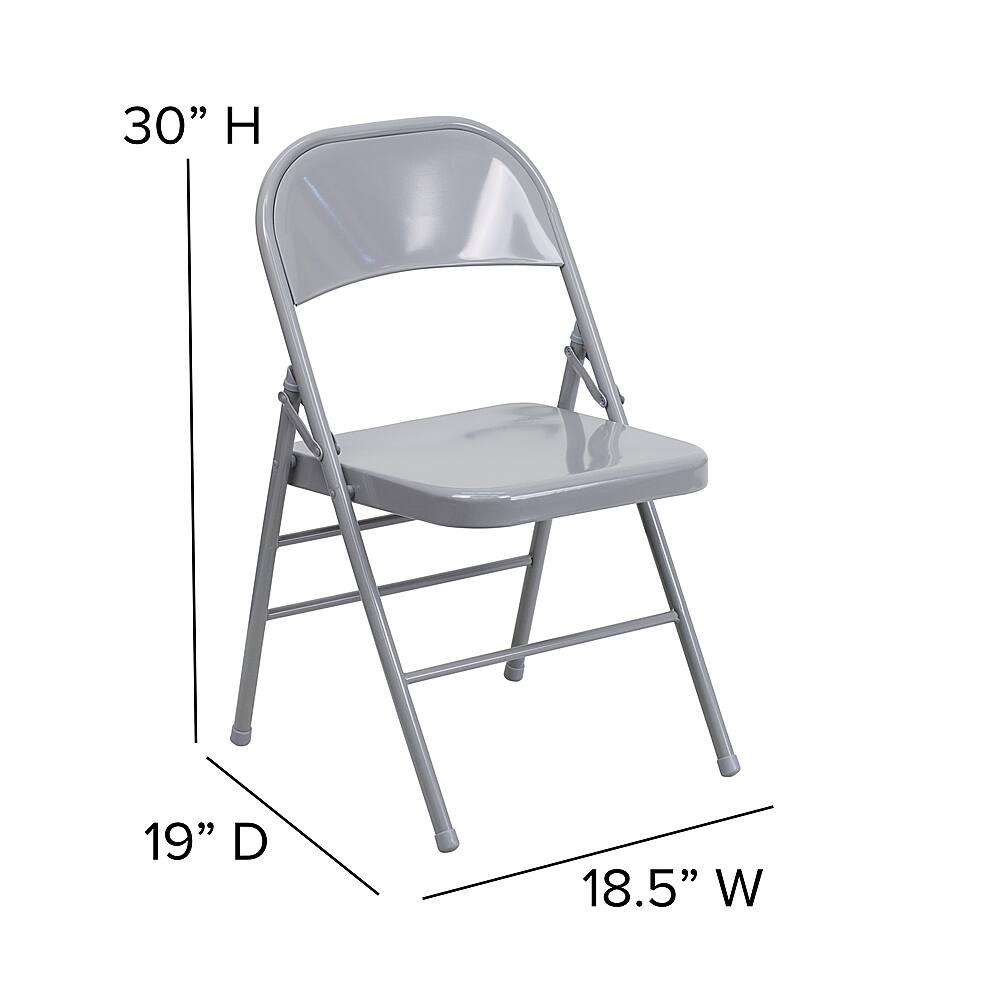 Alt View 13. Alamont Home - Hercules Metal Upholstered Folding Chair - Gray.