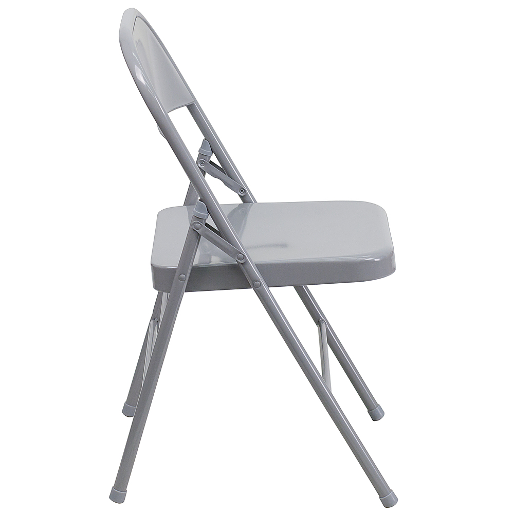 Flash Furniture Gray Standard Folding Chair with Upholstered Seat (Outdoor)