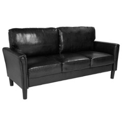 Flash Furniture - Asti Living Room Sofa - Black LeatherSoft - Front_Zoom