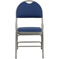 Flash Furniture - Hercules Fabric Upholstered Folding Chair (set of 4) - Navy Fabric/Gray Frame - Front_Zoom