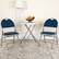 Alt View 11. Alamont Home - Hercules Fabric Upholstered Folding Chair (set of 4) - Navy Fabric/Gray Frame.